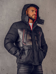 Blouson d'hiver matelassé pour homme noir Bolf 99527A