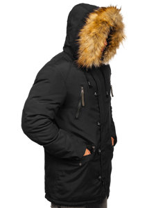 Blouson d'hiver parka pour homme noir Bolf 1795