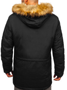 Blouson d'hiver parka pour homme noir Bolf 1795