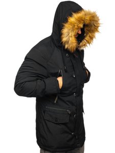 Blouson d'hiver parka pour homme noir Bolf 1795