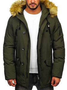 Blouson d'hiver parka pour homme vert Bolf 1795