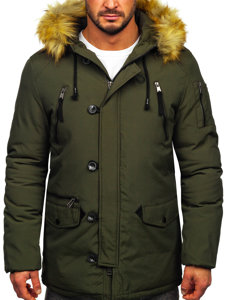 Blouson d'hiver parka pour homme vert Bolf 1795