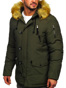 Blouson d'hiver parka pour homme vert Bolf 1795