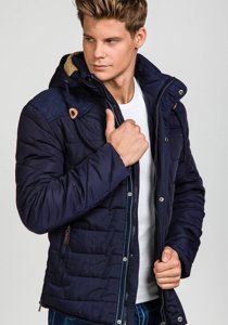 Blouson d'hiver pour homme bleu foncé Bolf 1673