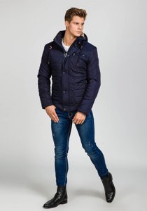 Blouson d'hiver pour homme bleu foncé Bolf 1673