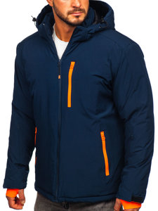 Blouson d'hiver sportif pour homme bleu foncé Bolf HH011