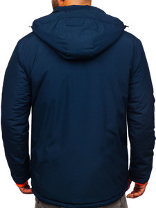 Blouson d'hiver sportif pour homme bleu foncé Bolf HH011