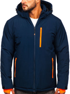 Blouson d'hiver sportif pour homme bleu foncé Bolf HH011