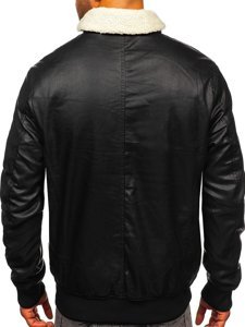 Blouson en cuir pour homme noir Bolf 1178  