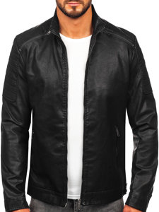 Blouson en cuir pour homme noir Bolf EX229