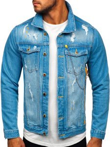 Blouson en jean pour homme bleu Bolf 3-4