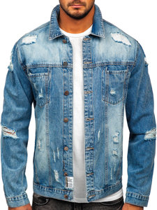 Blouson en jean pour homme bleu clair Bolf MJ501BC