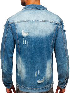 Blouson en jean pour homme bleu clair Bolf MJ501BC