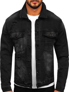 Blouson en jean pour homme noir Bolf MJ506N