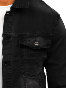 Blouson en jean pour homme noir Bolf MJ506N