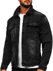 Blouson en jean pour homme noir Bolf MJ506N