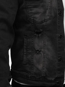 Blouson en jean pour homme noir Bolf MJ506N