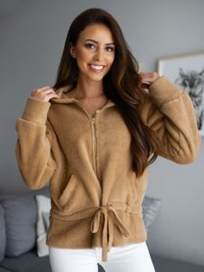 Blouson manteaux court à capuche pour femme beige Bolf 9320