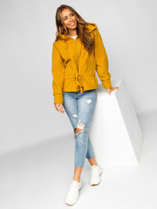 Blouson manteaux court à capuche pour femme jaune Bolf 9320