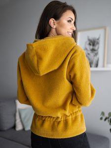 Blouson manteaux court à capuche pour femme jaune Bolf 9320