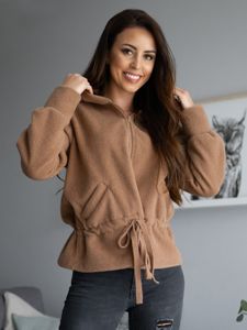 Blouson manteaux court à capuche pour femme marron Bolf 9320