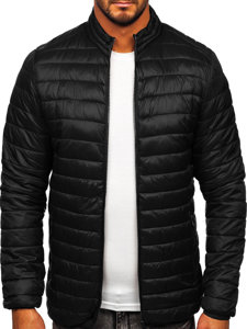 Blouson noir matelassé de transition pour homme Bolf LY33