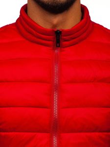 Blouson pour homme d'hiver matelassé rouge Bolf 1119