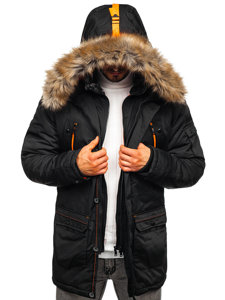 Blouson pour homme d'hiver parka noir Bolf 1067