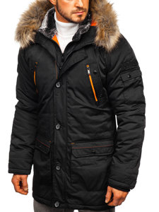 Blouson pour homme d'hiver parka noir Bolf 1067