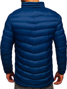 Blouson pour homme d'hiver sportif matelassé bleu foncé Bolf 1100