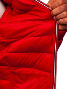 Blouson pour homme d'hiver sportif matelassé rouge Bolf 1100