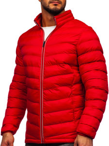 Blouson pour homme d'hiver sportif matelassé rouge Bolf 1100