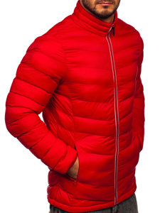 Blouson pour homme d'hiver sportif matelassé rouge Bolf 1100