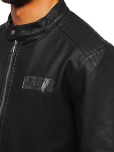 Blouson pour homme en cuir noir Bolf 1122