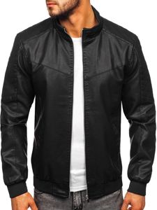 Blouson pour homme en cuir noir Bolf 1123