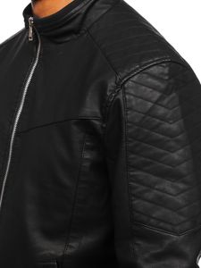 Blouson pour homme en cuir noir Bolf 1123