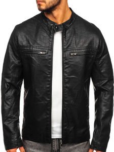 Blouson pour homme en cuir noir Bolf 1130