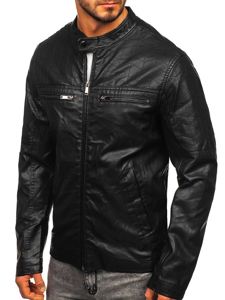 Blouson pour homme en cuir noir Bolf 1130