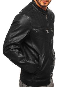 Blouson pour homme en cuir noir Bolf 1130