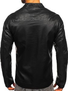 Blouson pour homme en cuir noir Bolf 1130