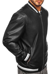 Blouson pour homme en cuir noir Bolf 1132