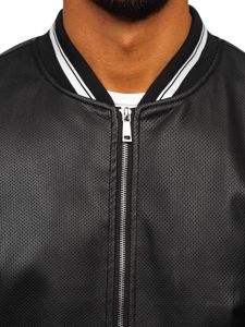 Blouson pour homme en cuir noir Bolf 1132