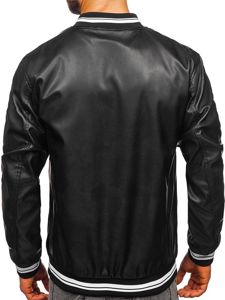 Blouson pour homme en cuir noir Bolf 1132