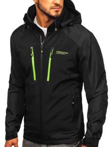 Blouson pour homme softshell noir-vert Bolf P191