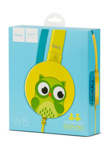 Casque filaire avec microphone vert pour enfants W15  