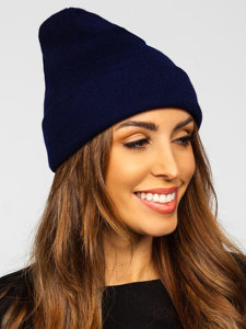 Casquette d'hiver rembourrée pour femme bleue foncée YW09004