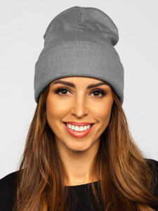 Casquette d'hiver rembourrée pour femme grise YW09004