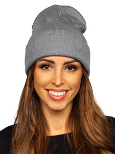 Casquette d'hiver rembourrée pour femme grise YW09004