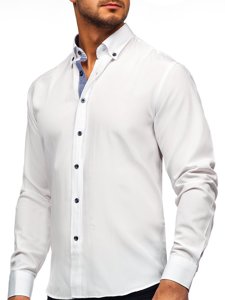 Chemise à manche longue pour homme blanche Bolf 20719