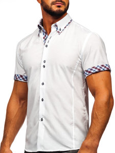 Chemise à manches courtes pour homme blanche Bolf 6540